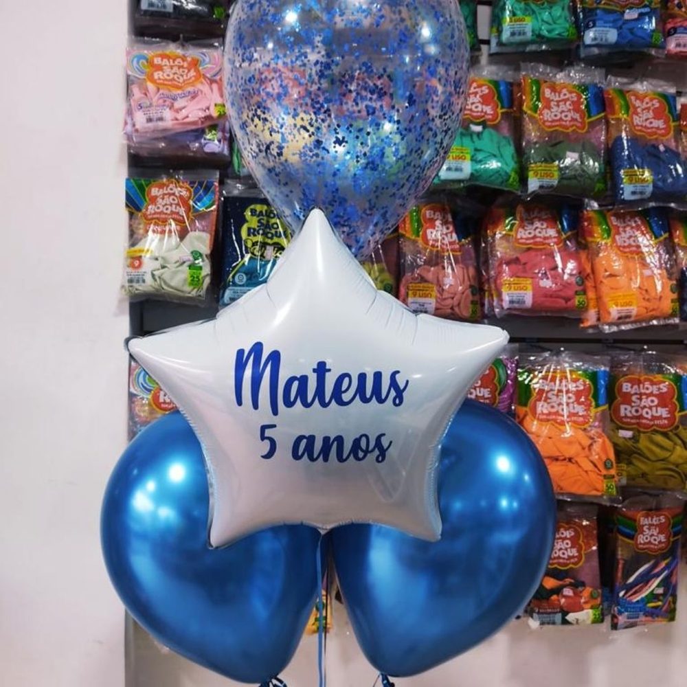 Buque azul com estrela — Mariazinha Balões