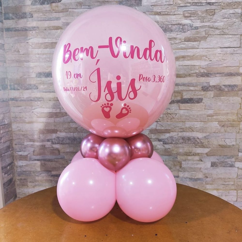 Arranjo decorativo com bubble — Mariazinha Balões