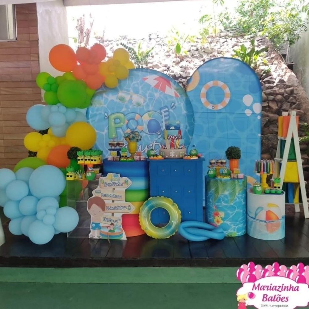 Kit decorativo tema piscina — Mariazinha Balões