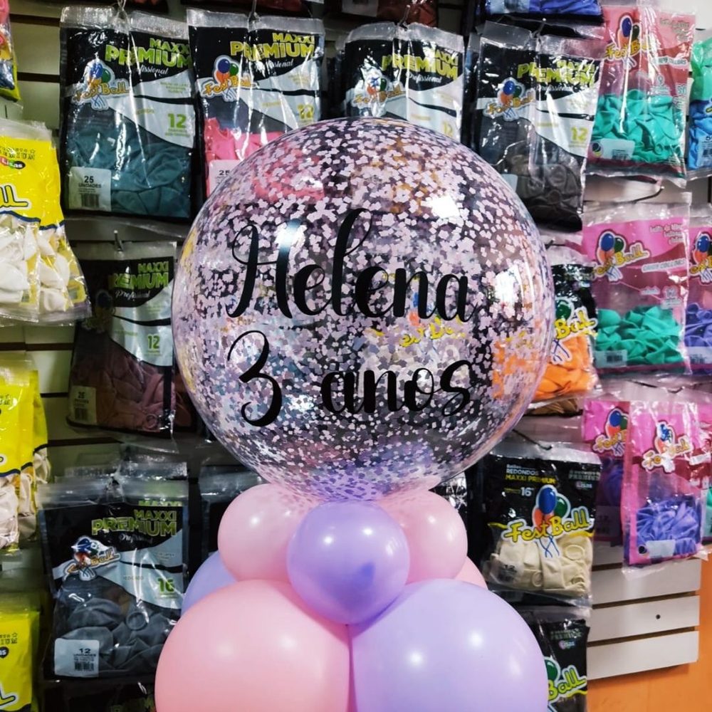 Bubble personalizado com nome — Mariazinha Balões