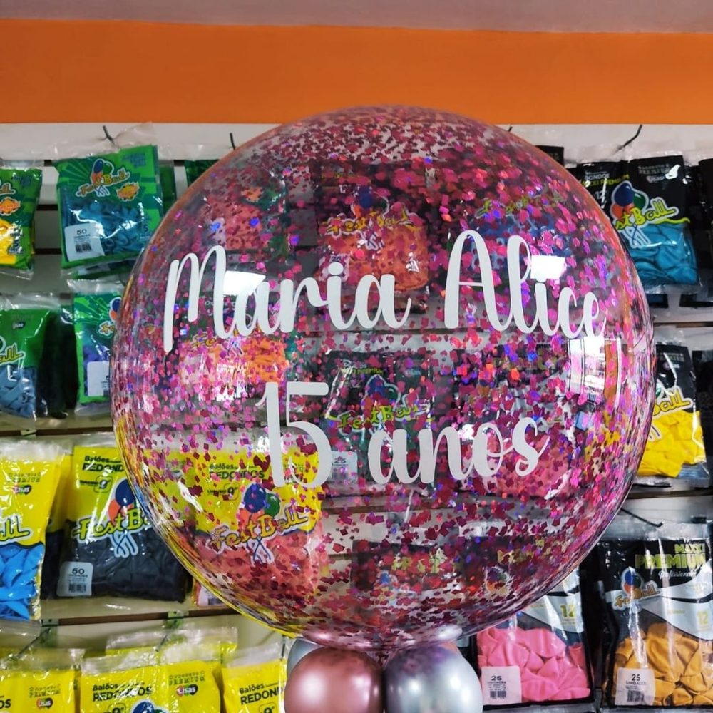 Balao Bubble personalizado — Mariazinha Balões