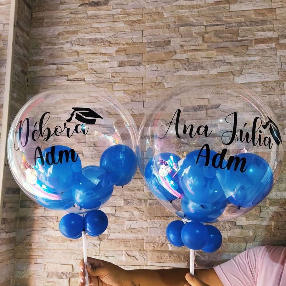 Balao Bubble personalizado com nomes — Mariazinha Balões