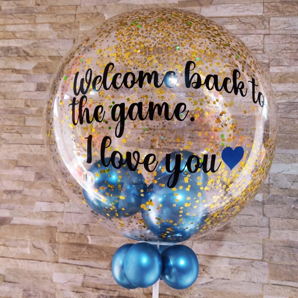 Balao Bubble com mensagem personalizada — Mariazinha Balões