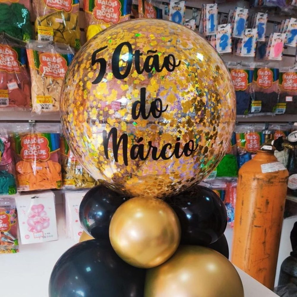 Bubble personalizado com confete — Mariazinha Balões