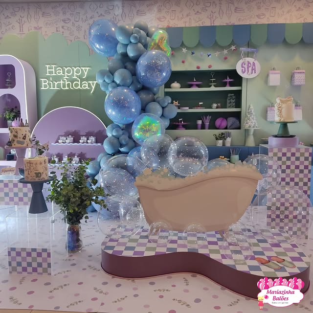 Arco orgânico de balões — tema spa
